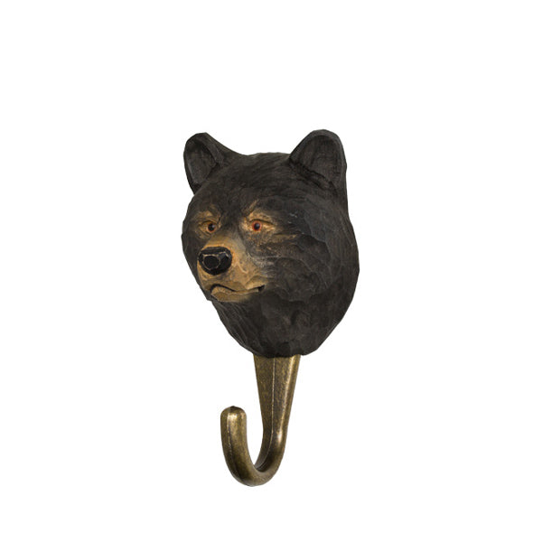 Wildlife Garden Hand Carved Animal Hook - Black Bear