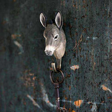 Wildlife Garden Hand Carved Animal Hook - Donkey