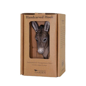 Wildlife Garden Hand Carved Animal Hook - Donkey