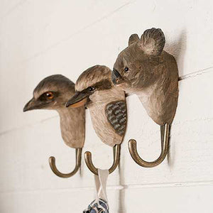 Wildlife Garden Hand Carved Animal Hook - Emu