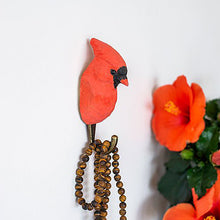 Wildlife Garden Hand Carved Animal Hook - Northern Cardinal