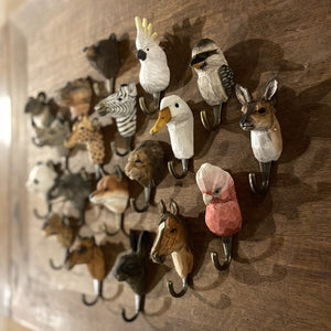 Wildlife Garden Hand Carved Animal Hook - Elephant