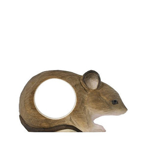 Wildlife Garden Hand Carved Napkin Ring - Mouse