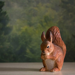 Wildlife Garden Hand Carved Red Squirrel