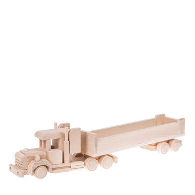 Bartu Wooden American Truck with Trailer Maxi - Natural