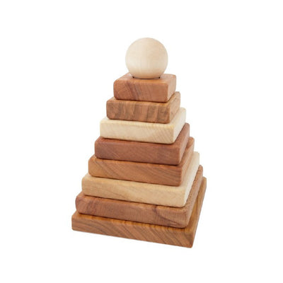 Wooden Story Pyramid Stacker – Natural