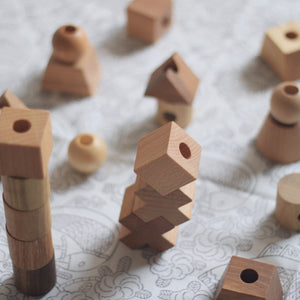 Wooden Story Stacking Toy – Natural