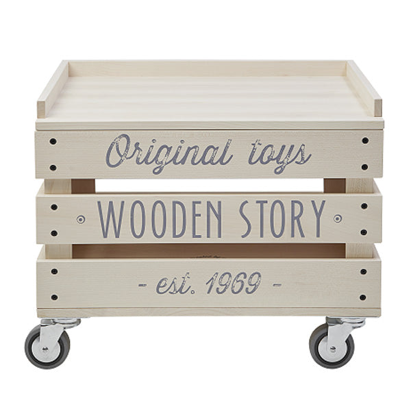 Wooden Story Wooden Storage Crate On Wheels With Top – Elenfhant