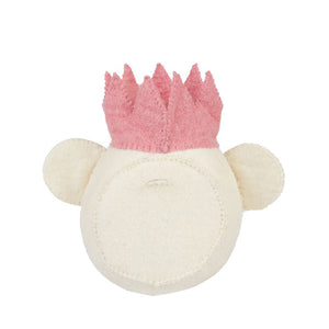 Fiona Walker Mini Animal Head – White Bear with Pink Crown