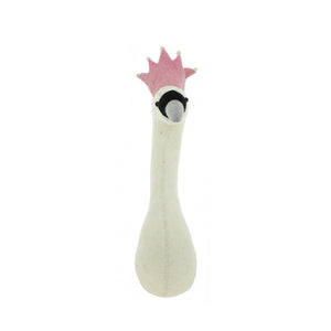Fiona Walker Mini Animal Head – Swan with Crown