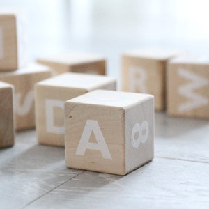 Ooh Noo Wooden Alphabet Blocks White